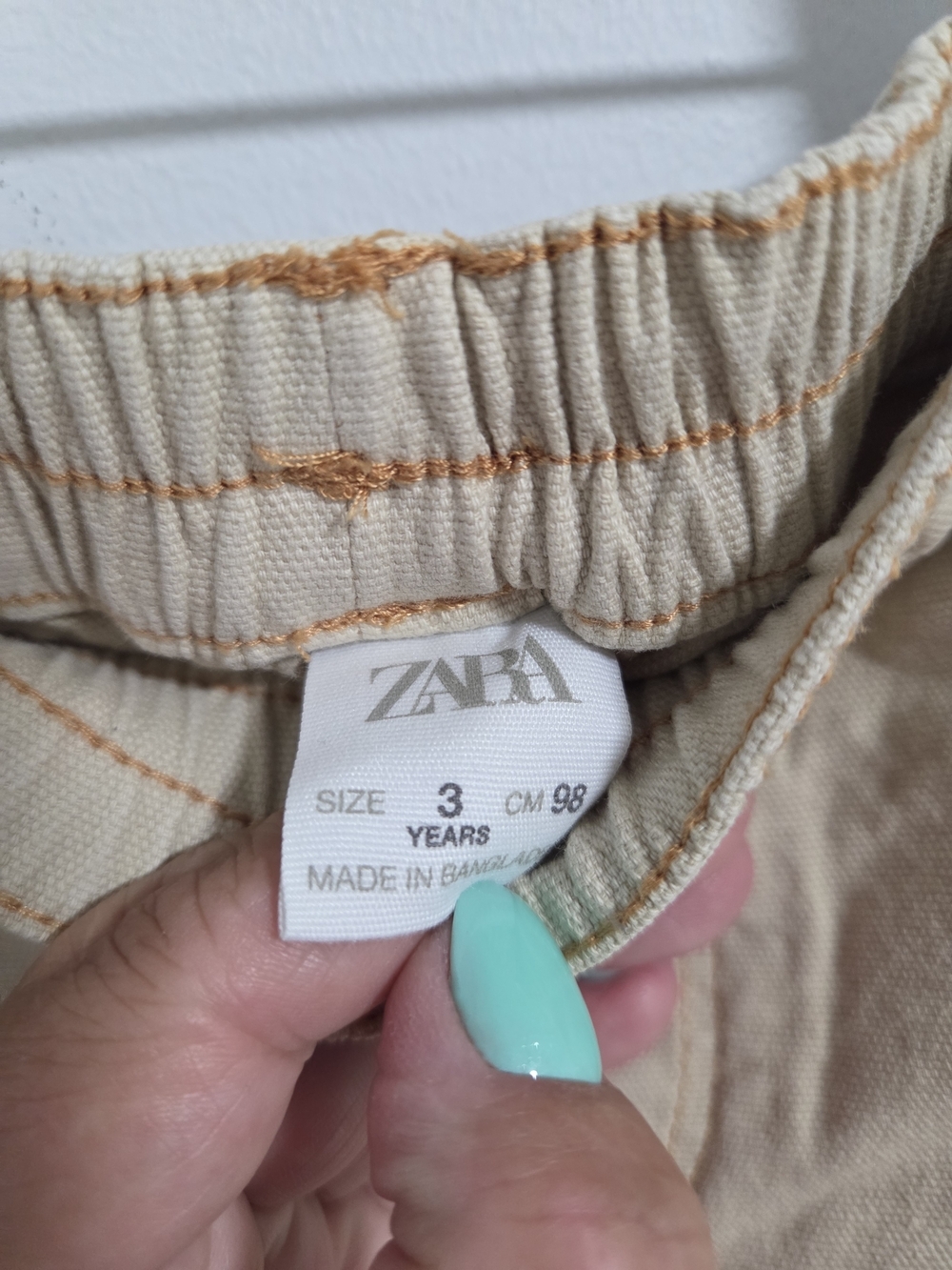 Zara Kids Unisex Elastic-Waist Tan Pull-On Jeans - Picture 2 of 3
